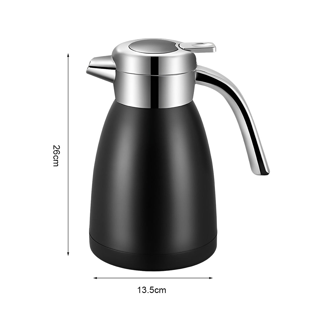 SOGA 1.8L Stainless Steel Kettle Insulated Vacuum Flask Water Coffee Jug Thermal Black