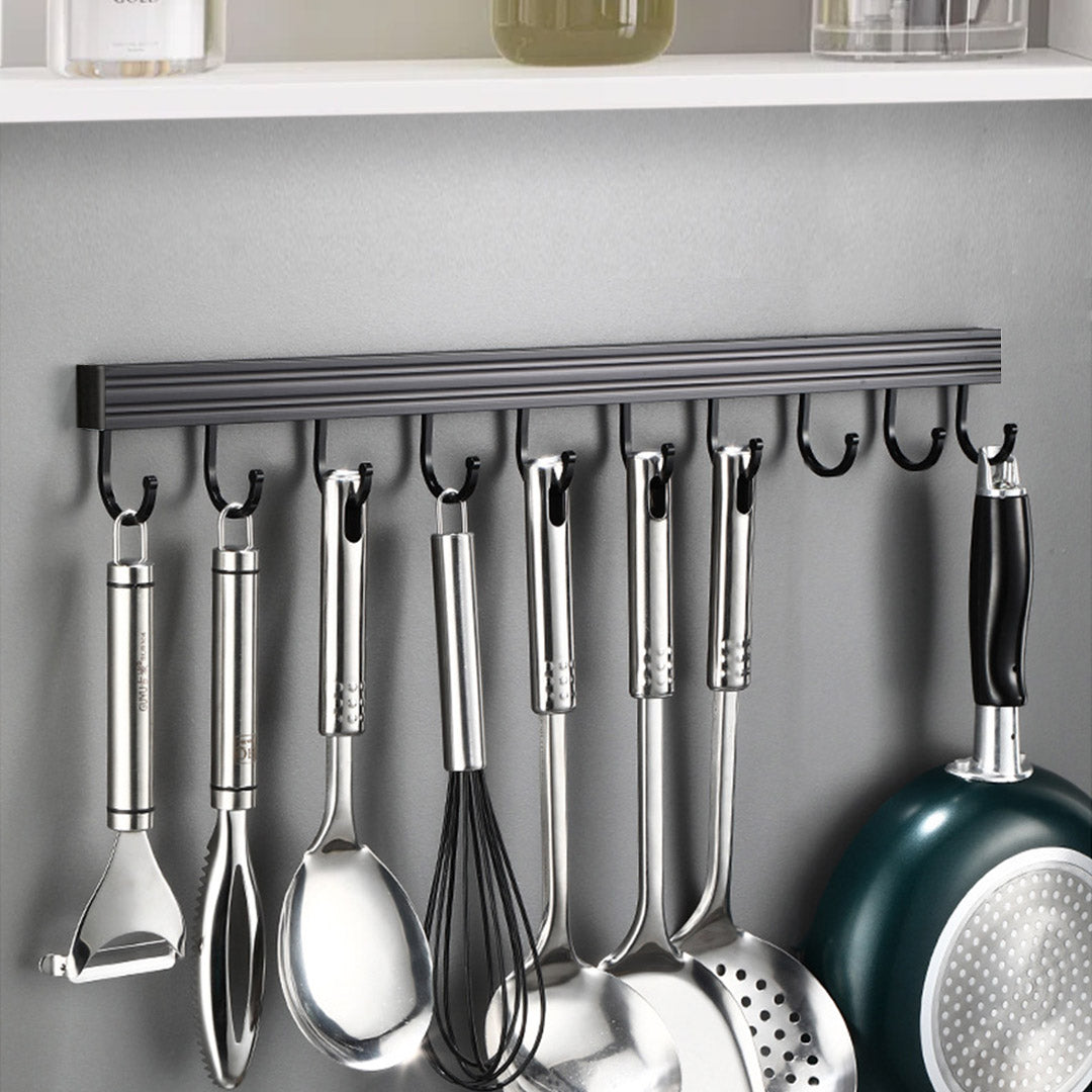 SOGA 2X 41cm Wall Mounted Kitchen Utensil Storage Rack Space-Saving Spatula Organiser with Durable Hooks