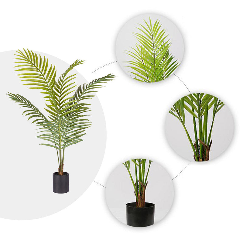 SOGA 4X 120cm Green Artificial Indoor Rogue Areca Palm Tree Fake Tropical Plant Home Office Decor