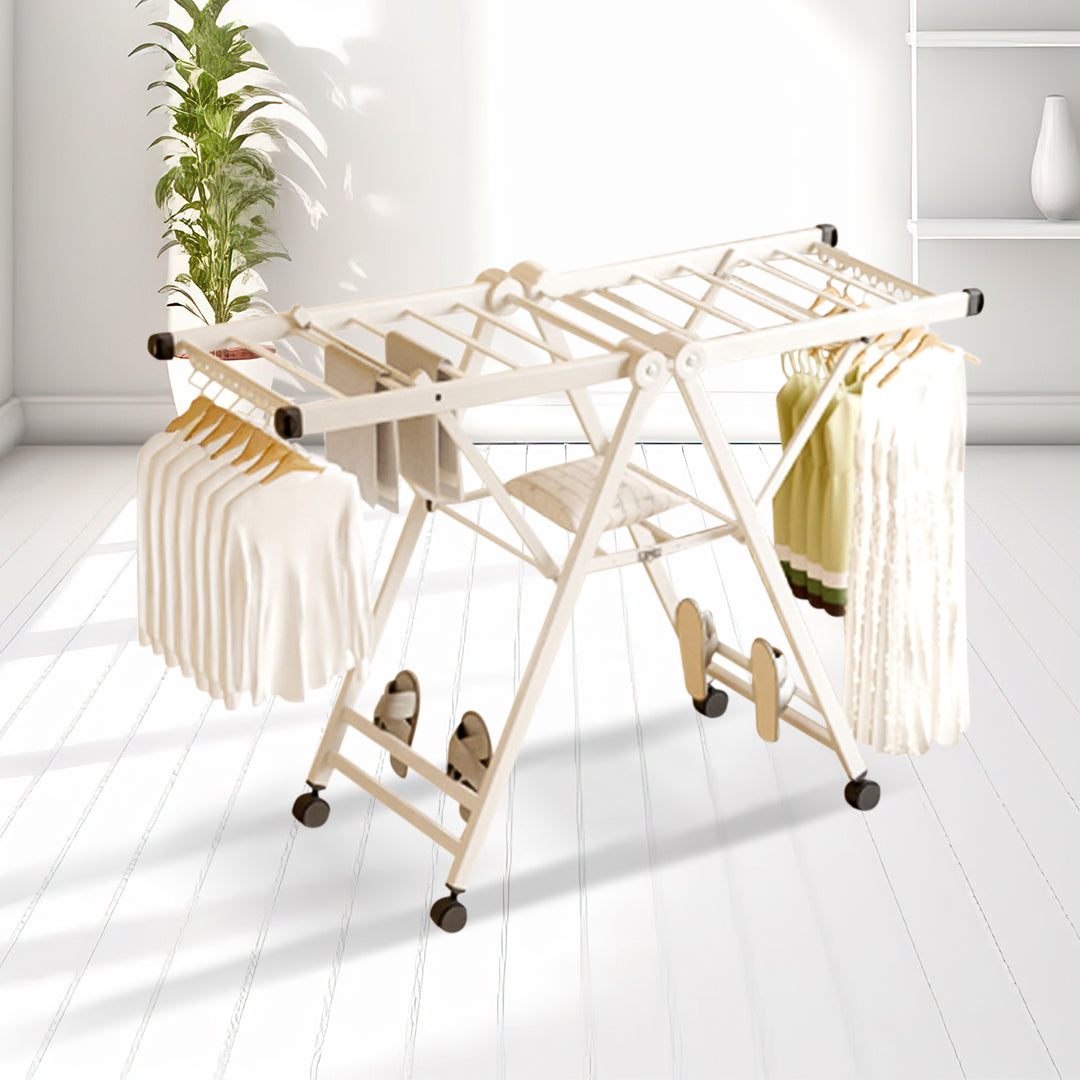 SOGA 160cm Portable Wing Shape Clothes Drying Rack Foldable Space-Saving Laundry Holder