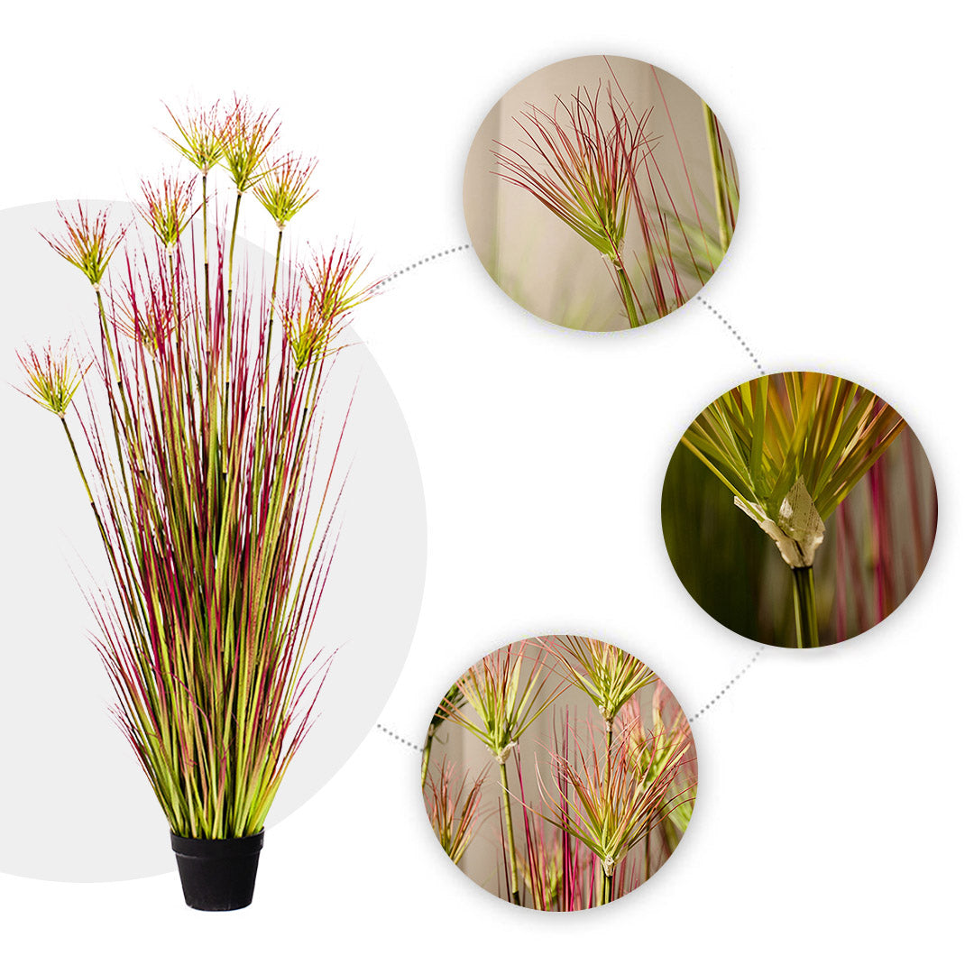 SOGA 150cm Purple-Red Artificial Indoor Potted Papyrus Plant Tree Fake Simulation Decorative