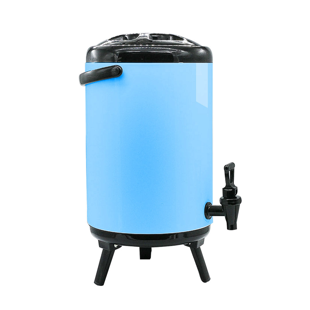 SOGA 14L Stainless Steel Insulated Milk Tea Barrel Hot and Cold Beverage Dispenser Container with Faucet Blue