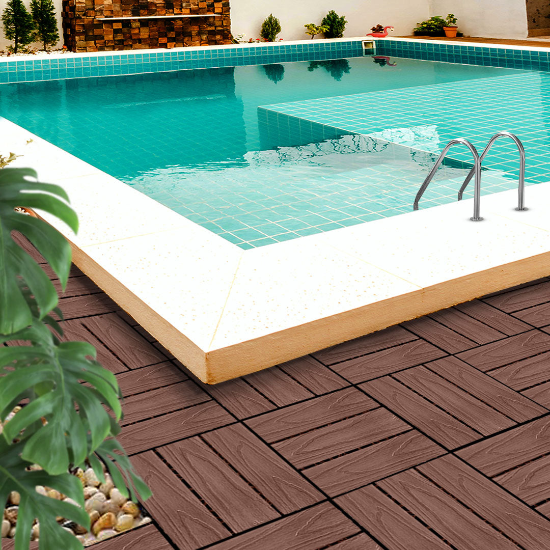 DIY Wooden Composite Decking Tiles (11-Pack)