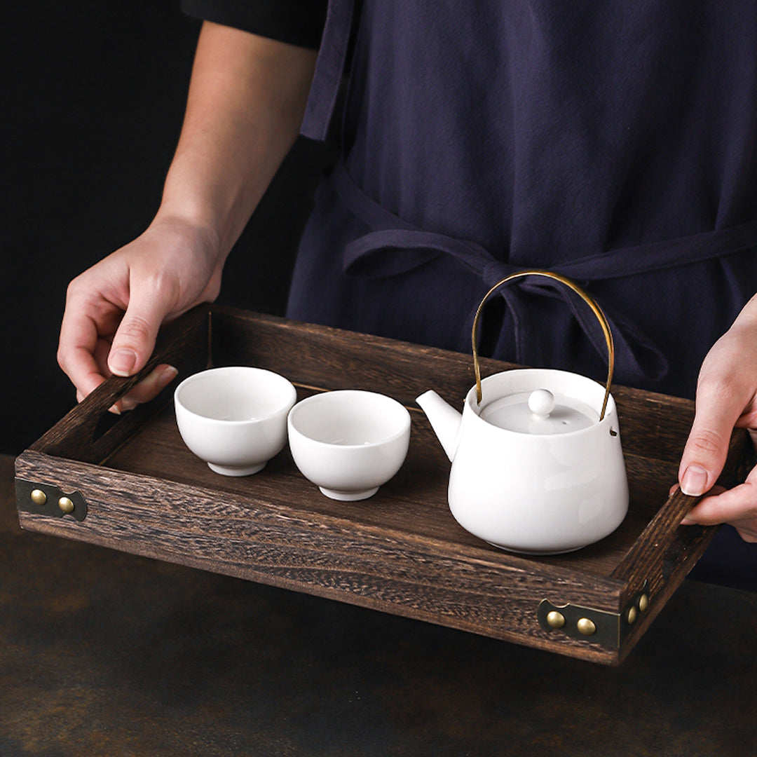 Rectangular Wooden Food Tray