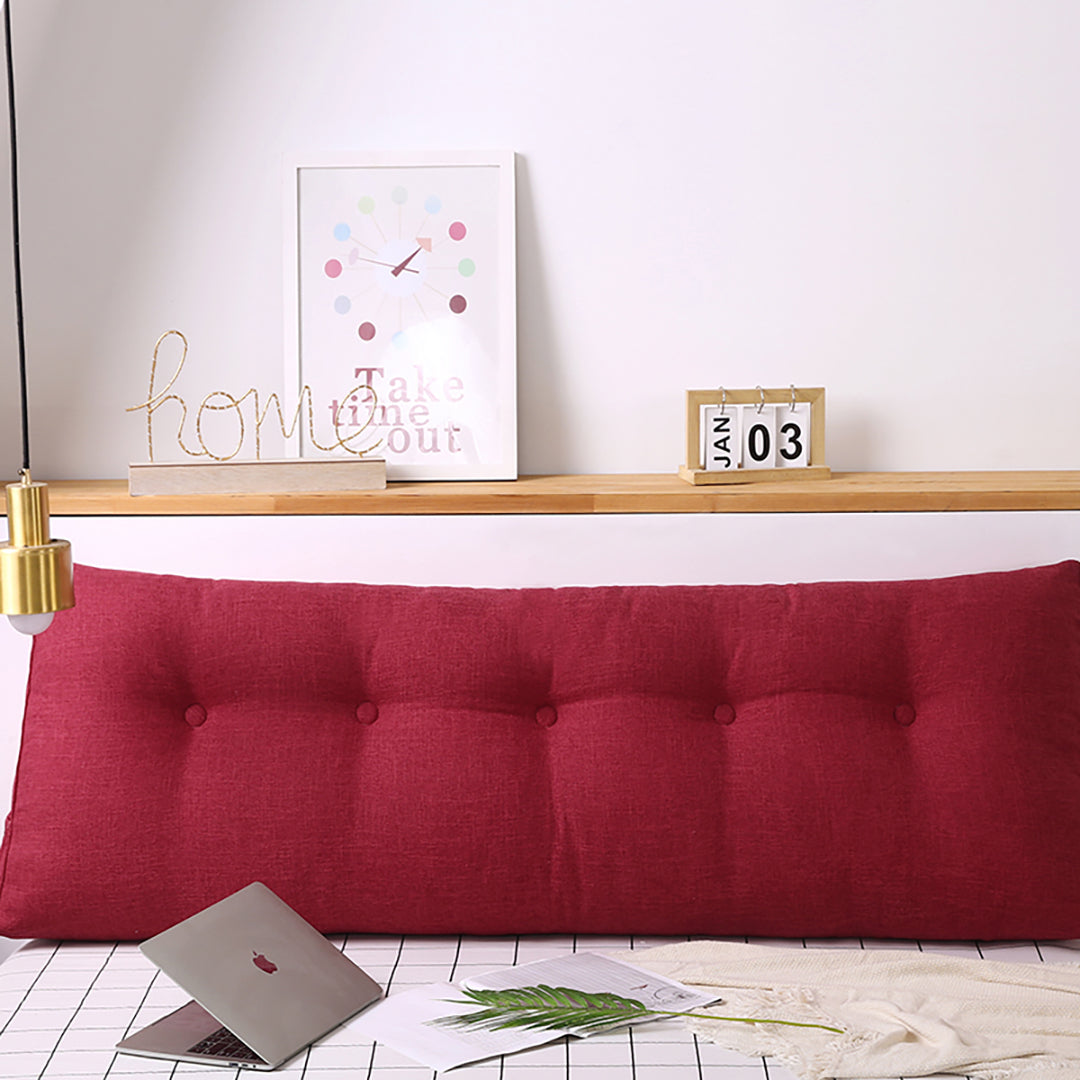 SOGA 2X 150cm Rose Red Triangular Wedge Bed Pillow Headboard Backrest Bedside Tatami Cushion Home Decor