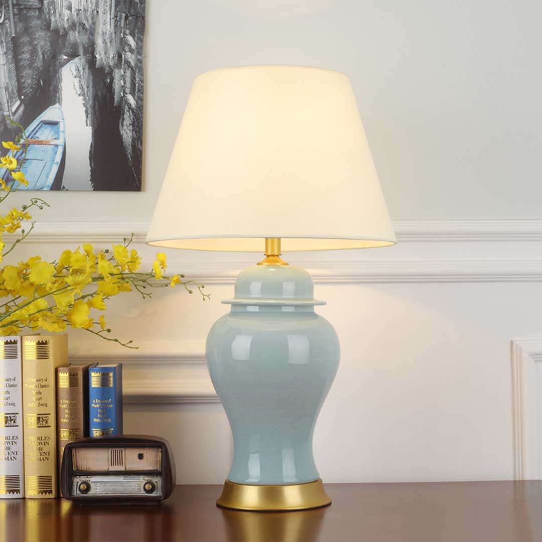 Table Lamp With Gold Metal Base