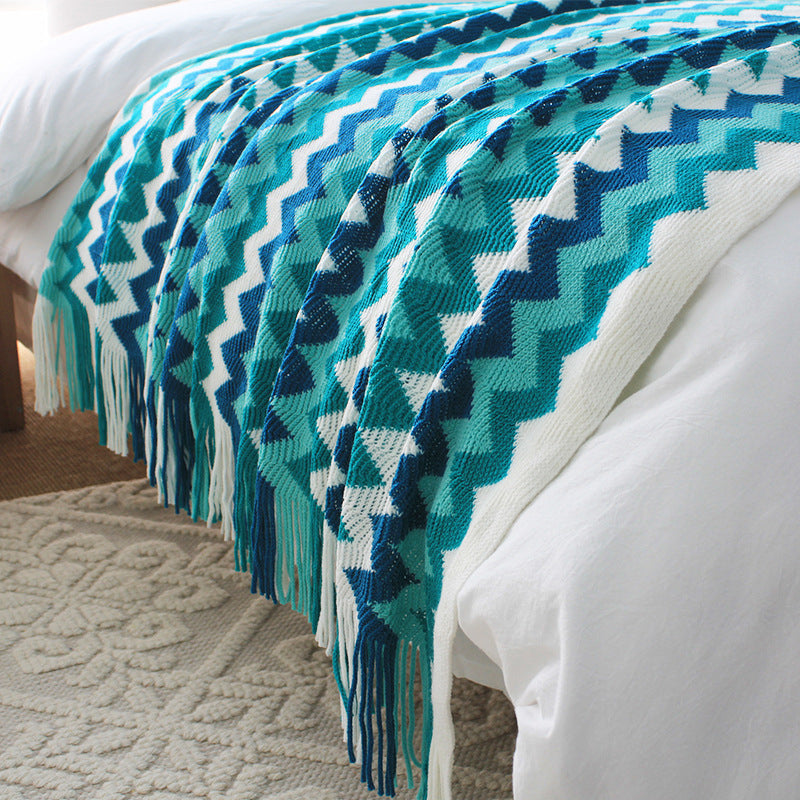 Zigzag Striped Throw Blanket