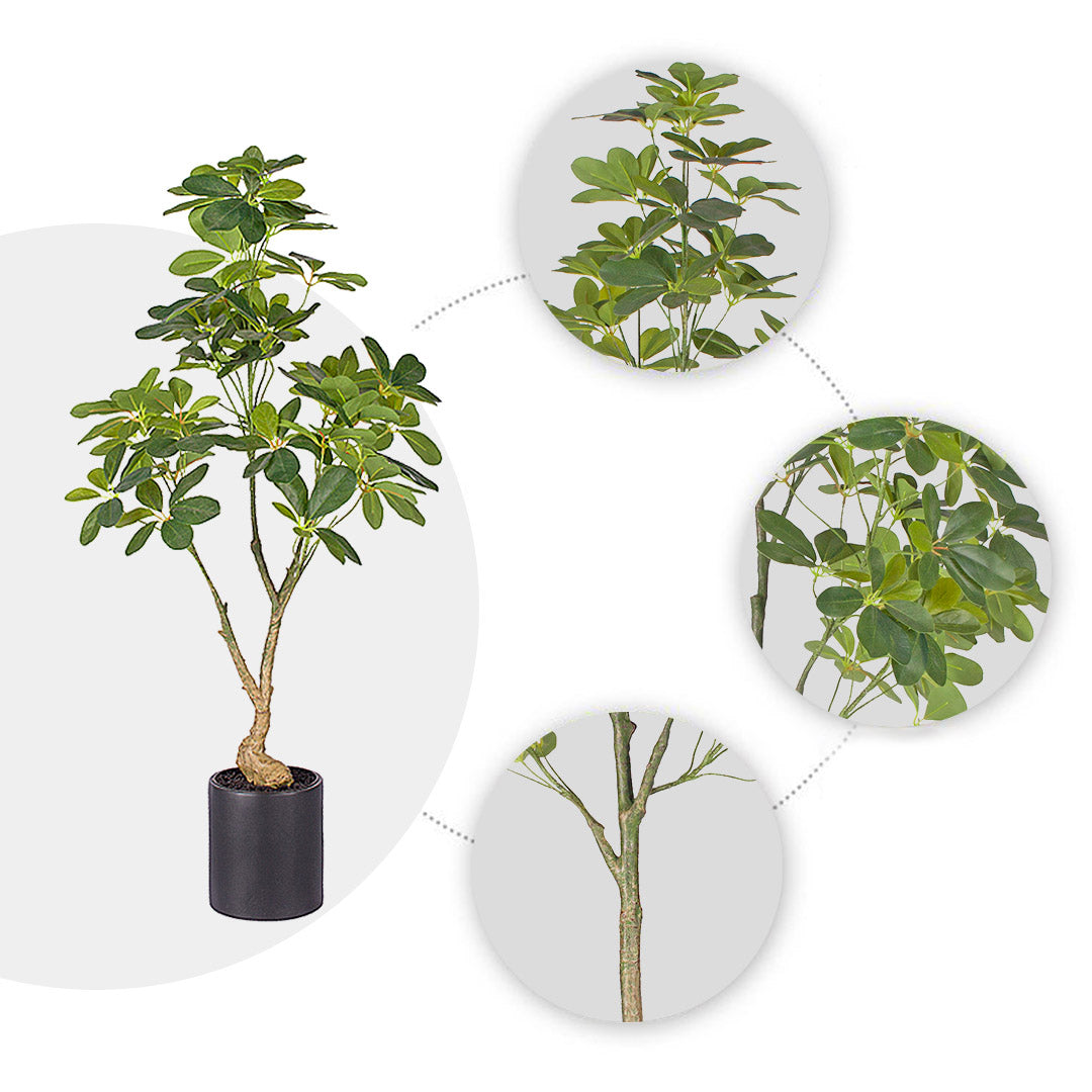 SOGA 4X 120cm Artificial Natural Green Schefflera Dwarf Umbrella Tree Fake Tropical Indoor Plant Home Office Decor