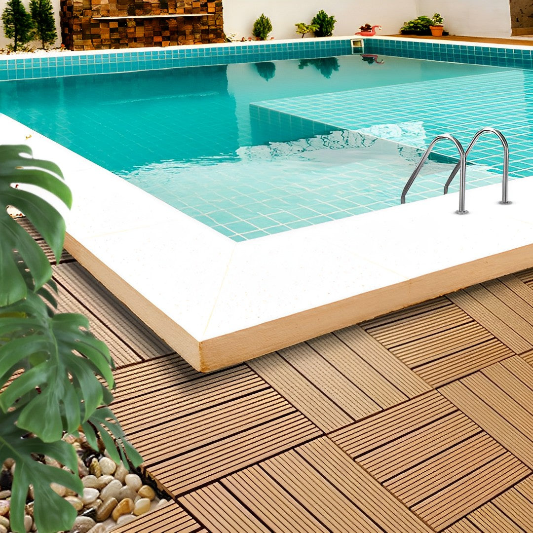 DIY Wooden Composite Decking Tiles (11-Pack)