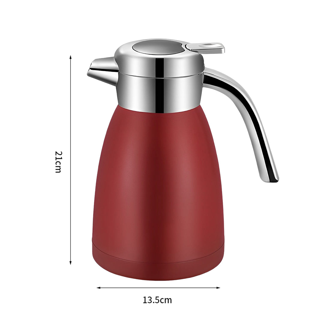 SOGA 1.2L Stainless Steel Kettle Insulated Vacuum Flask Water Coffee Jug Thermal Red