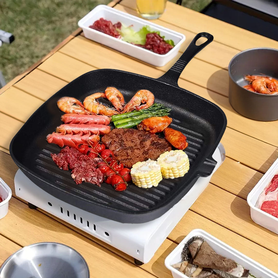 Square Ribbed Sizzle Pan