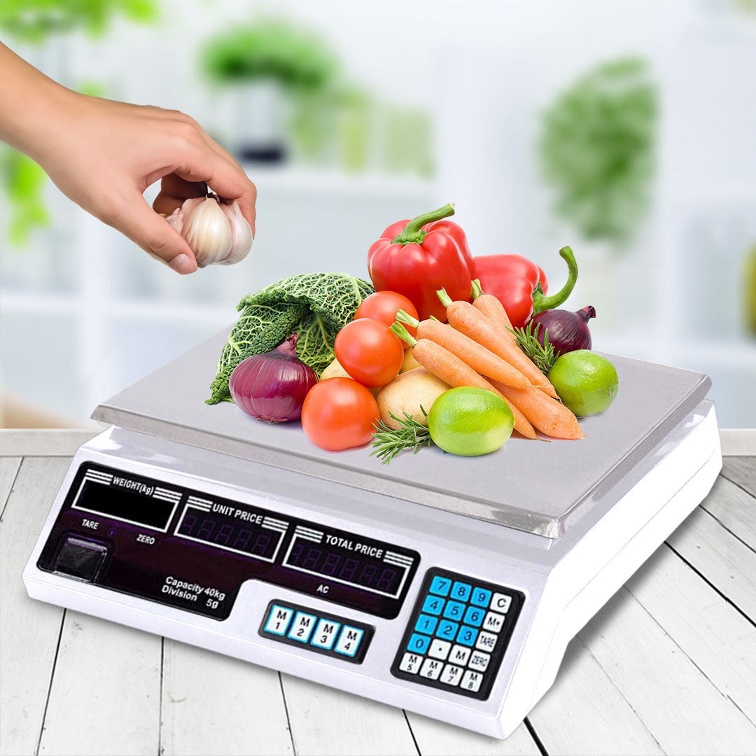 SOGA 2X 40kg Digital Kitchen Scales Shop Electronic Weight Scale Food White