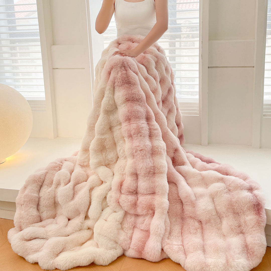 SOGA 200cm Light Pink Fur Fuzzy Super Soft and Cozy Fluffy Throw Blanket