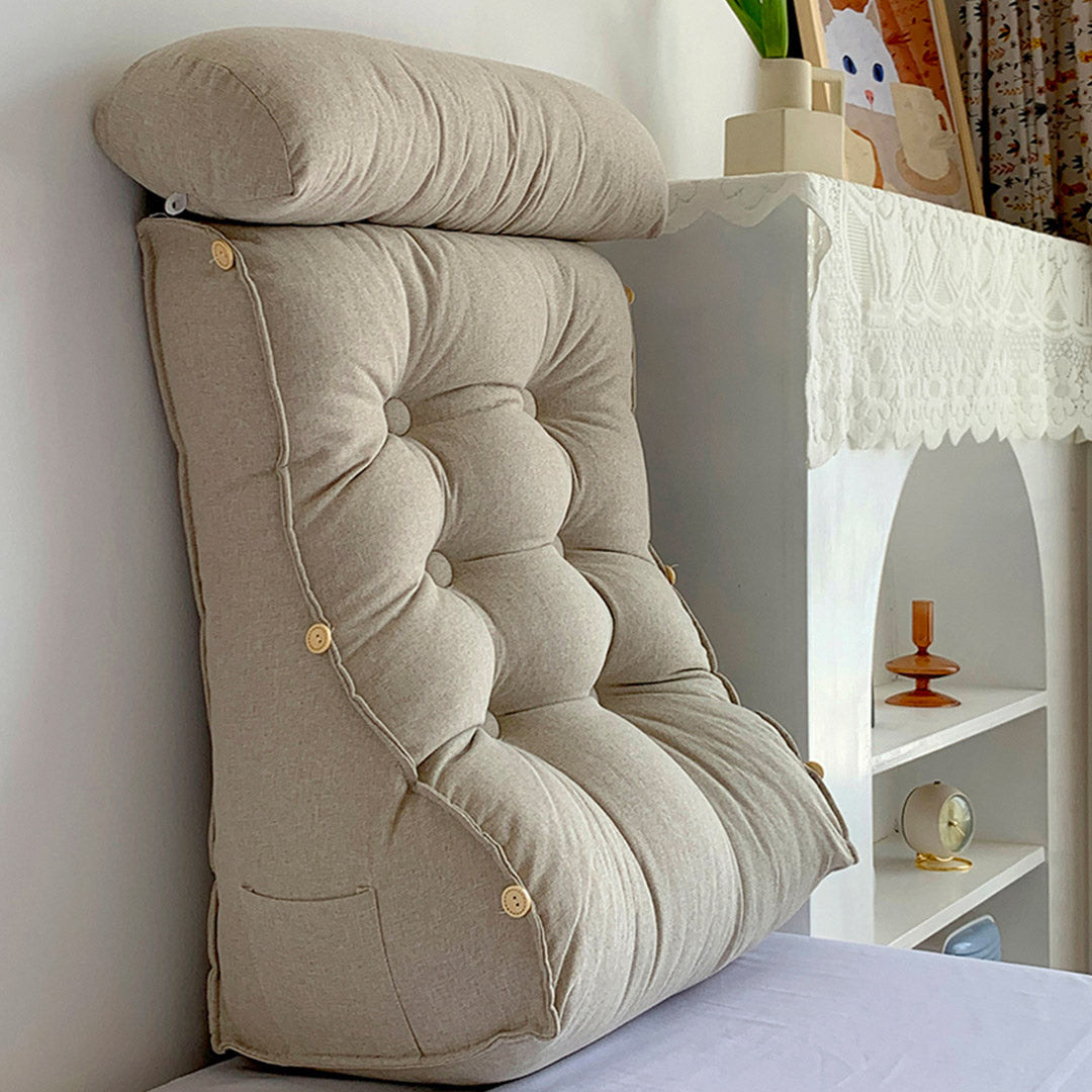 SOGA 4X 45cm White Triangular Wedge Lumbar Pillow Headboard Backrest Sofa Bed Cushion Home Decor