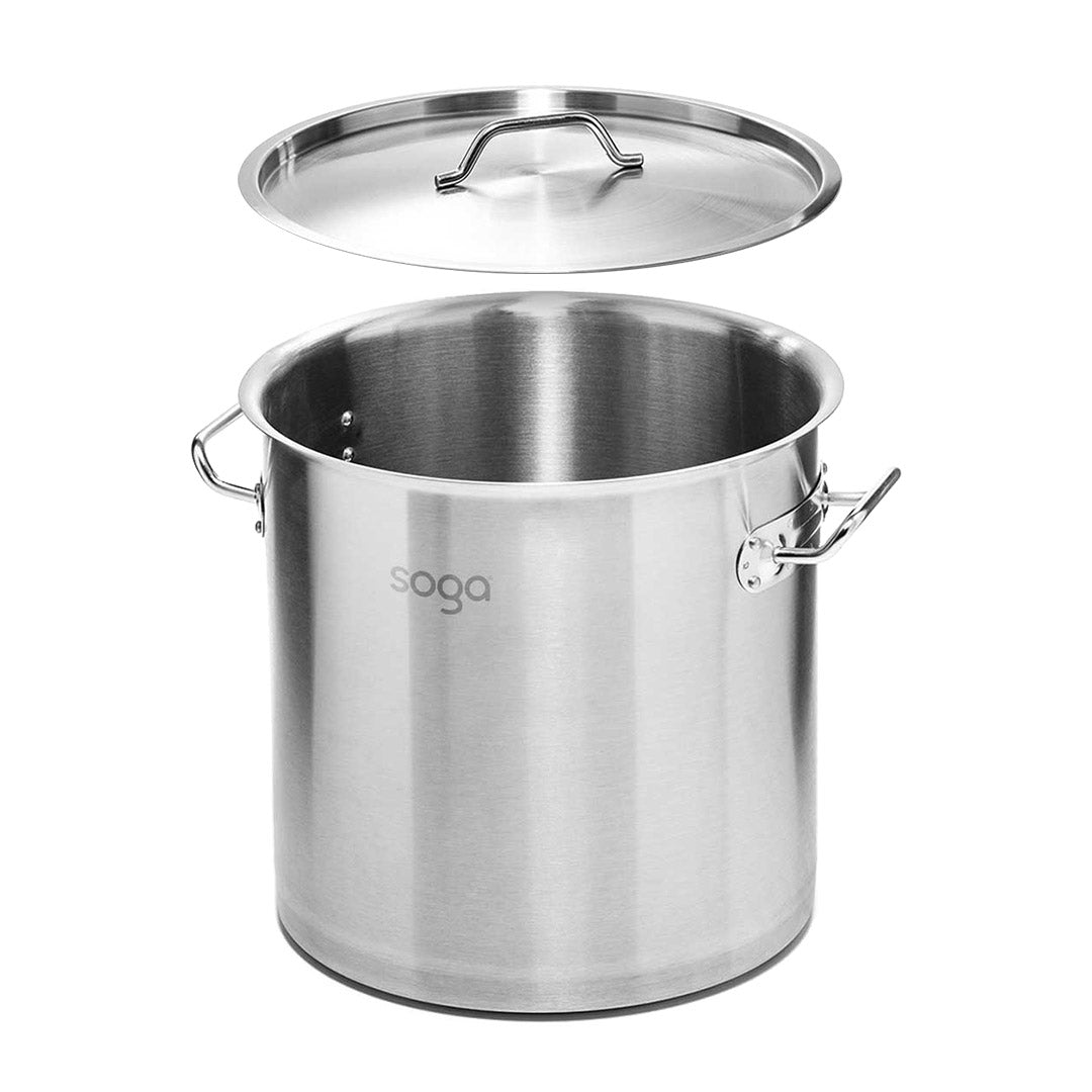 SOGA 21L Stainless Steel Stock Pot with One Steamer Rack Insert Stockpot Tray