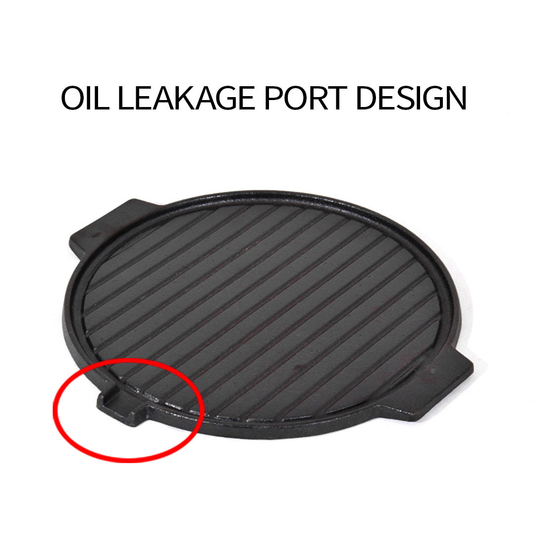 Round Cast Iron BBQ Pan