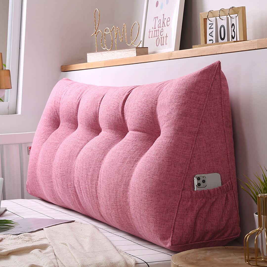 SOGA 180cm Pink Triangular Wedge Bed Pillow Headboard Backrest Bedside Tatami Cushion Home Decor