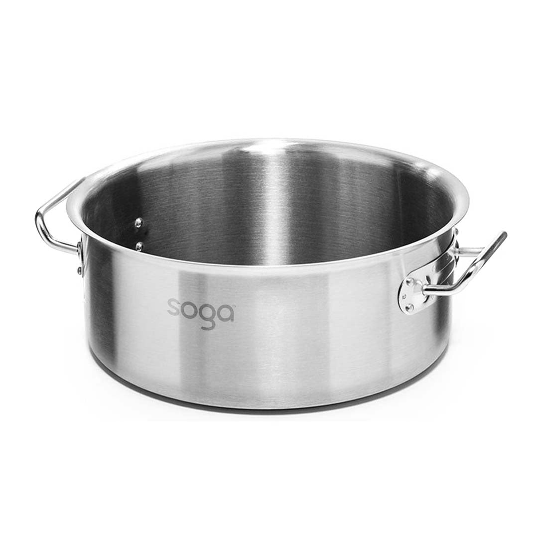 SOGA 14L Wide Stock Pot  and 50L Tall Top Grade Thick Stainless Steel Stockpot 18/10