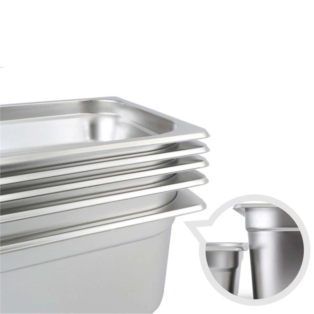 SOGA Gastronorm GN Pan Full Size 1/1 GN Pan 4cm Deep Stainless Steel Tray with Lid