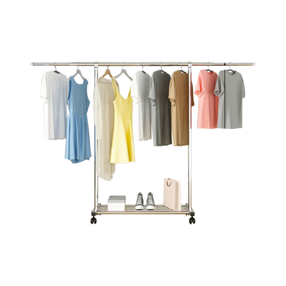 SOGA 240cm Stainless Steel Floor-Standing Clothes Rack - Durable and Space-Saving Laundry Organizer