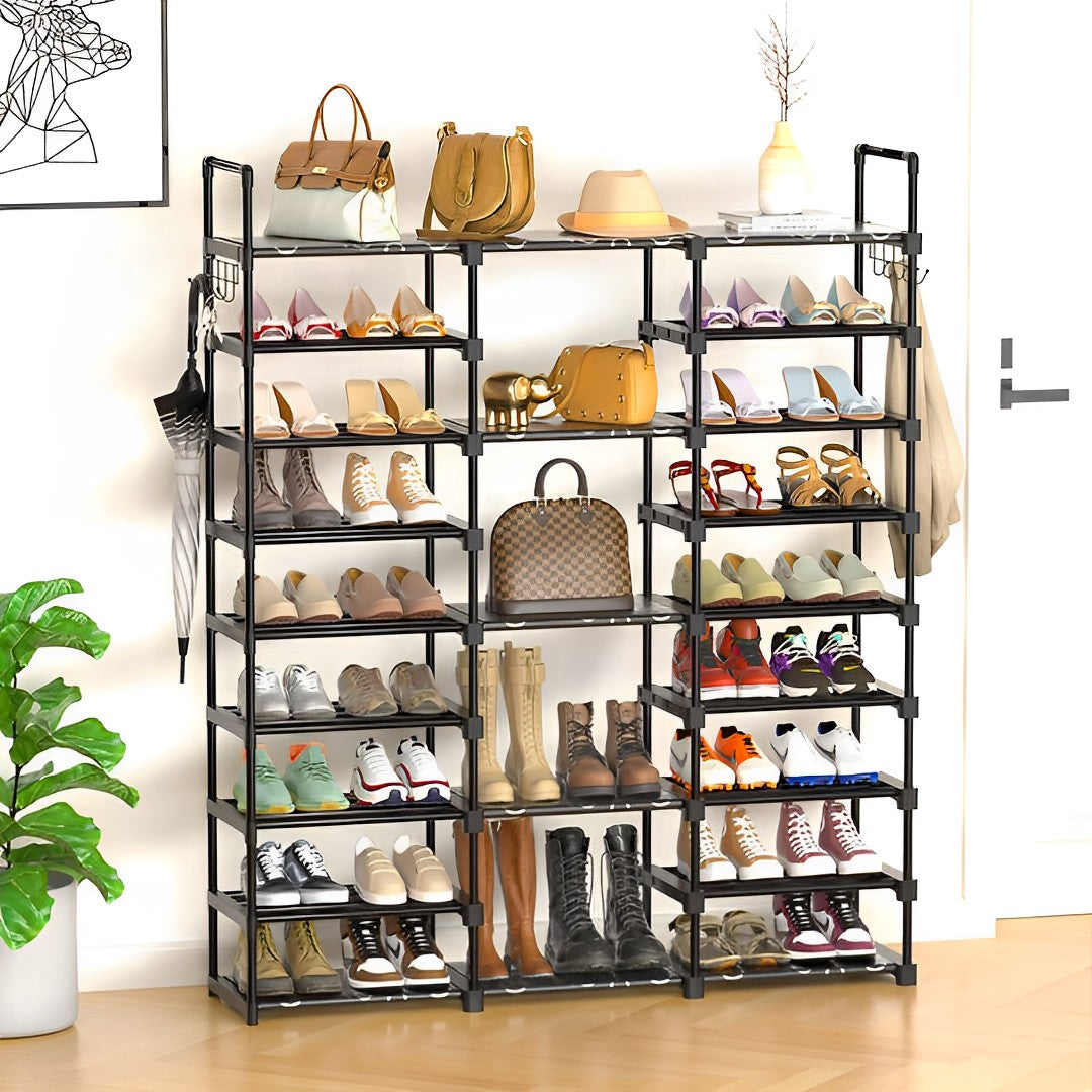 SOGA 21-Shelf Tier Shoe Storage Shelf Space-Saving Caddy Rack Organiser with Handle