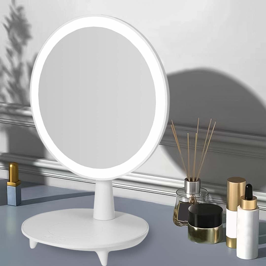 Round White LED Light Mirror
