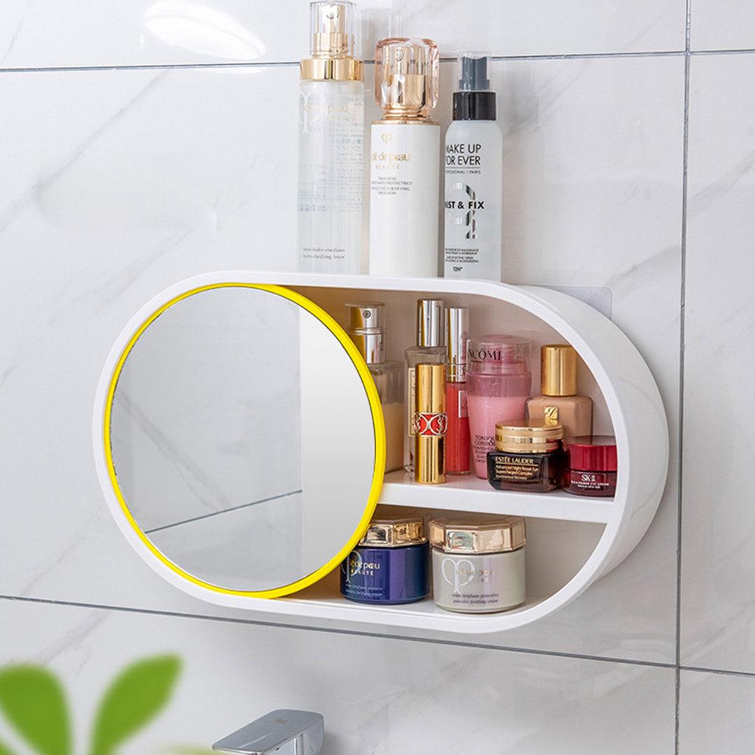 Oval Wall-Mounted Mirror Storage Rack