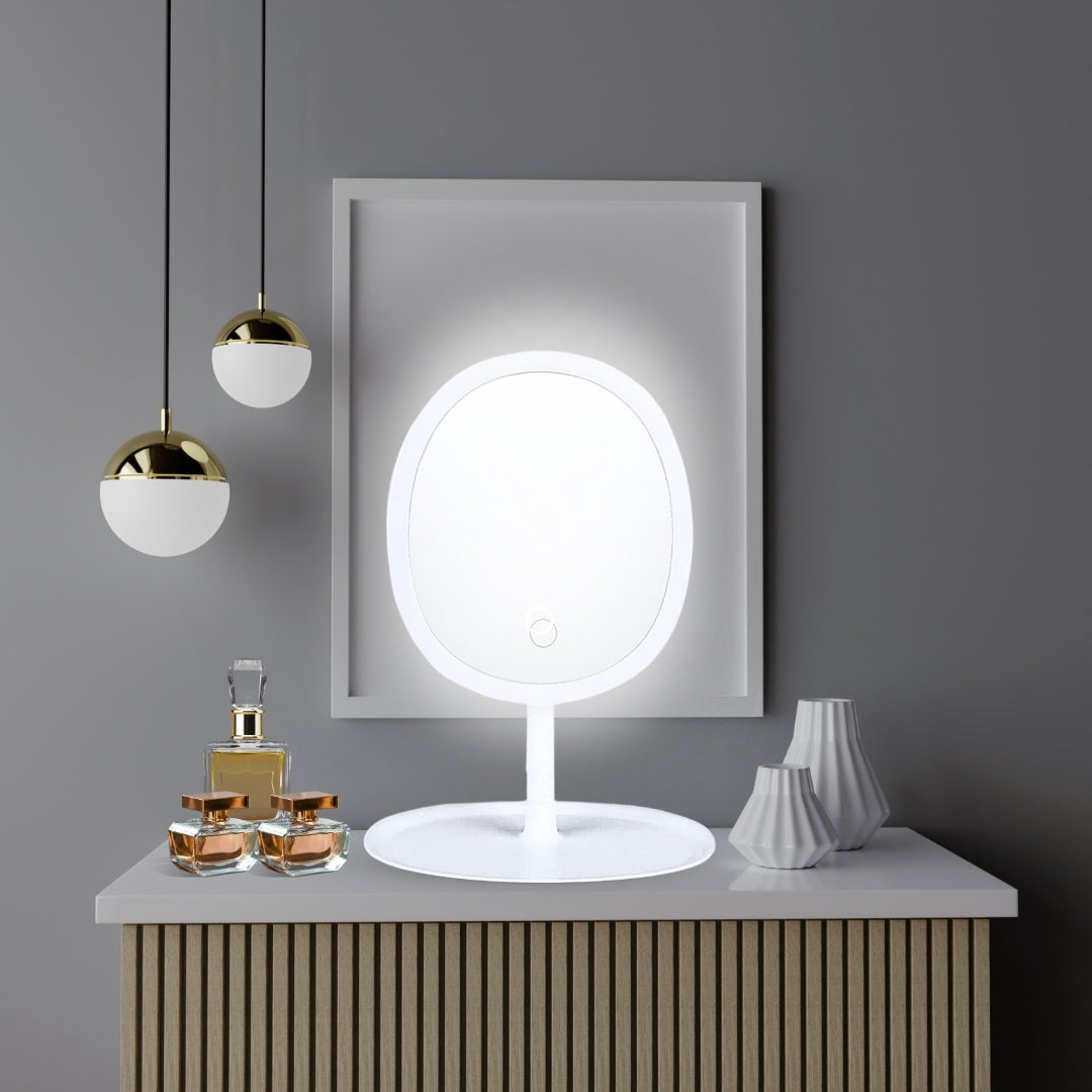 White Oval Smart LED Mirror