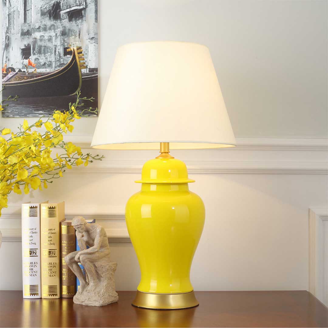 Table Lamp With Gold Metal Base