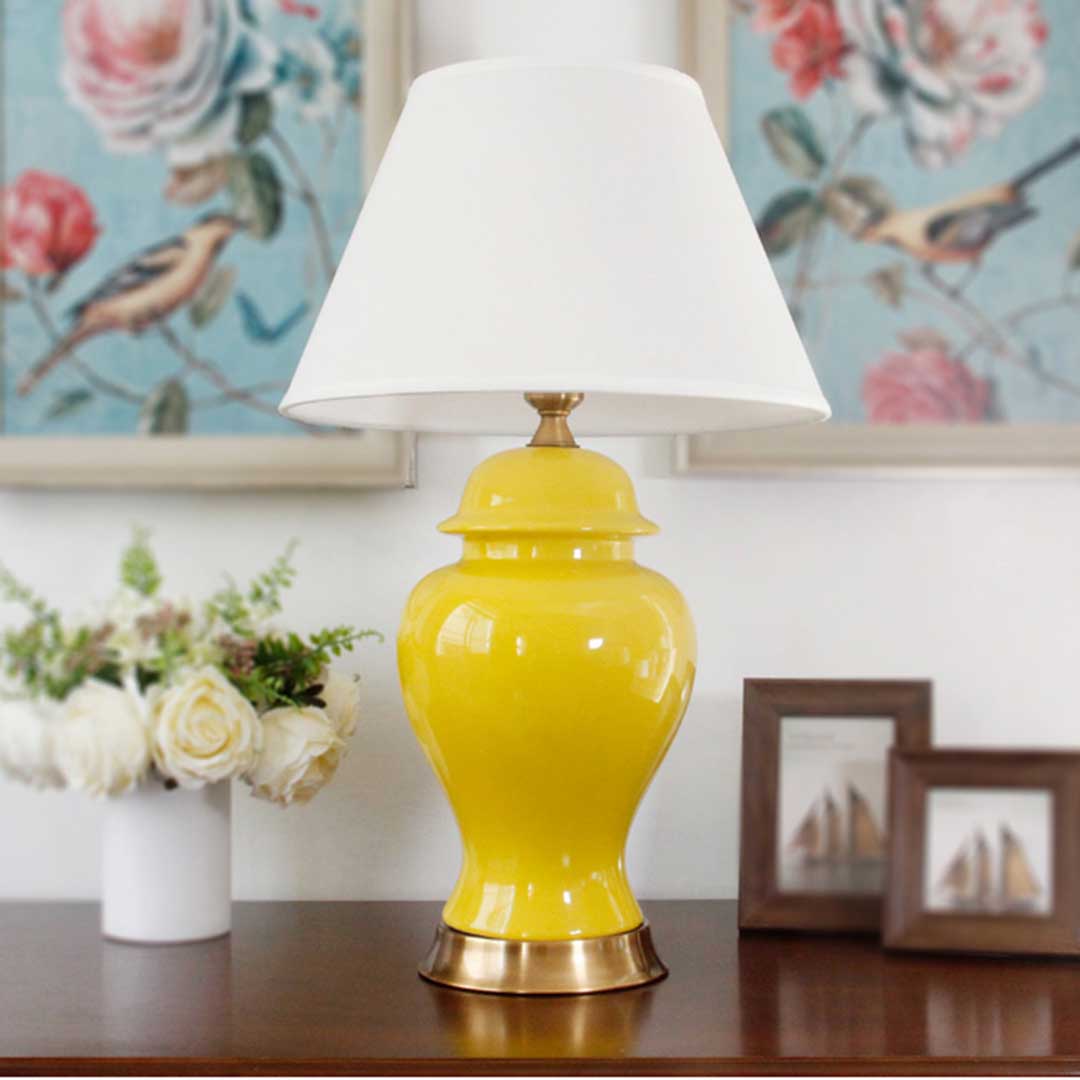 Table Lamp With Gold Metal Base