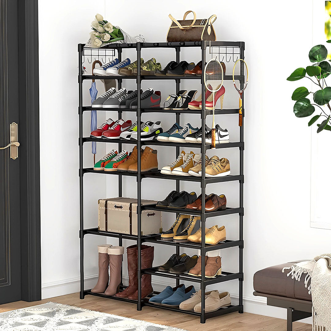 Shoe Rack Organiser With Side Hooks