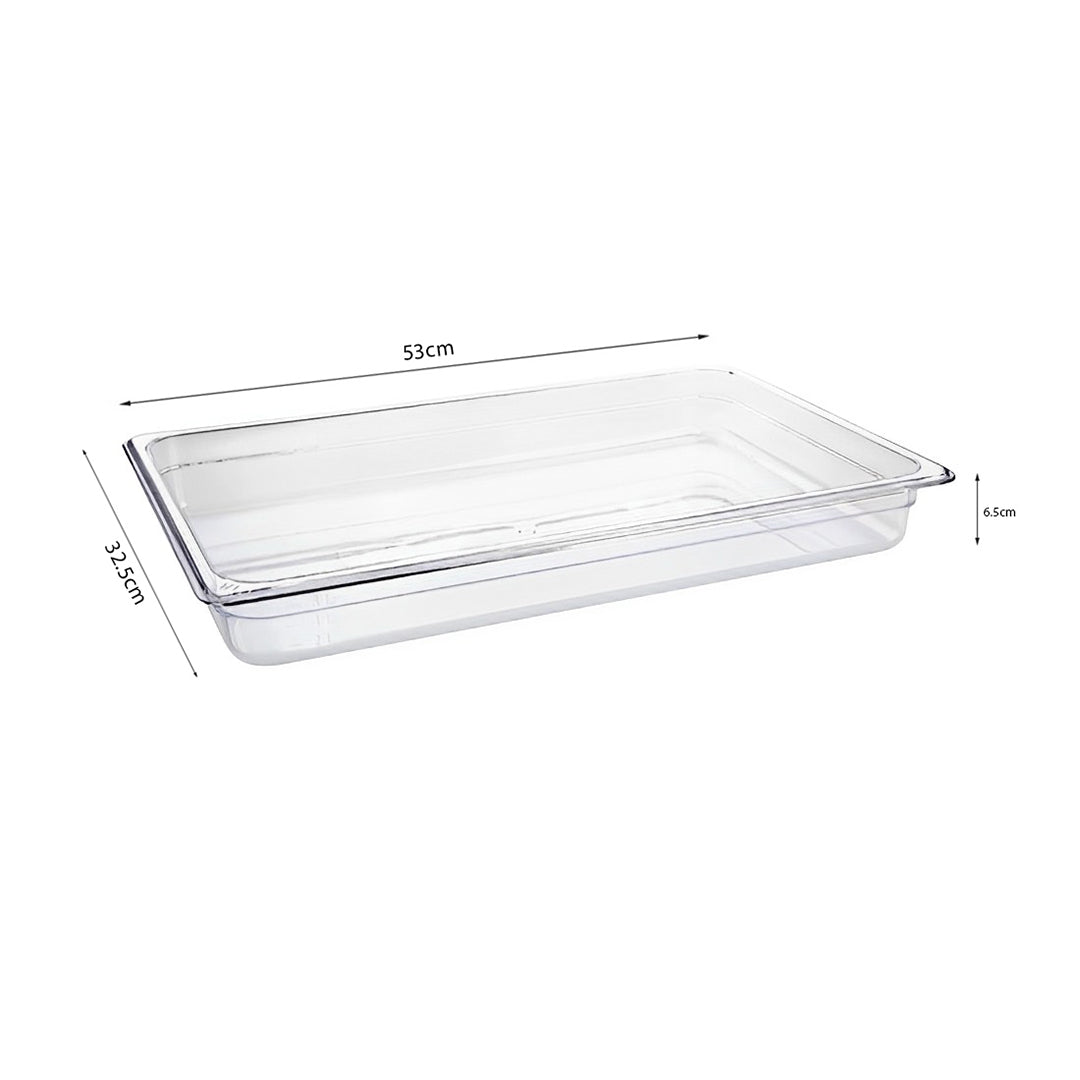 SOGA 65mm Clear Gastronorm GN Pan 1/1 Food Tray Storage Bundle of 4 with Lid