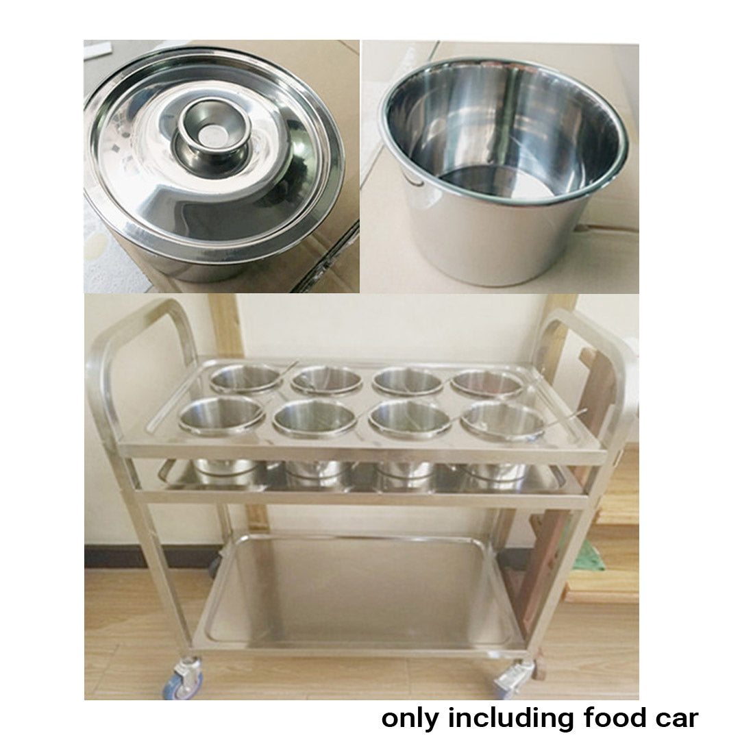 SOGA 2 Tier Stainless Steel 8 Compartment Kitchen Seasoning Car Service Trolley Condiment Holder Cart Spice Bowl