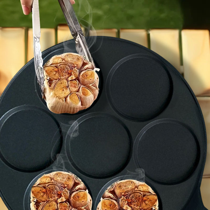 SOGA 23cm Cast Iron Takoyaki Fry Pan Octopus Balls Maker 7 Hole Cavities Grill Mold