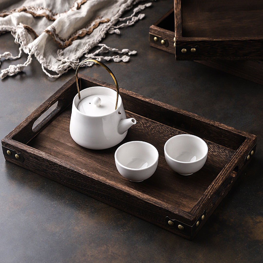 Rectangular Wooden Food Tray