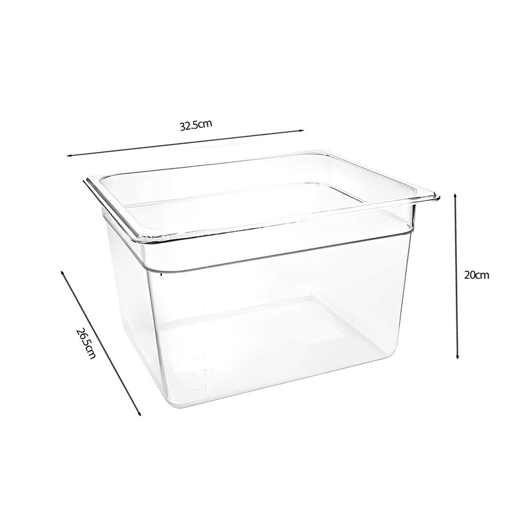 SOGA 200mm Clear Gastronorm GN Pan 1/2 Food Tray Storage Bundle of 6