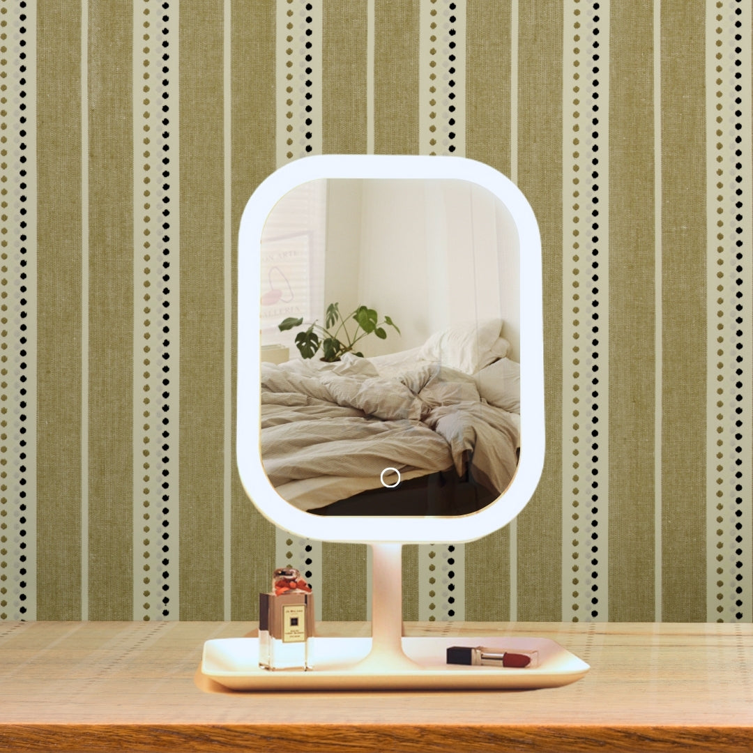 White Smart LED Table Mirror