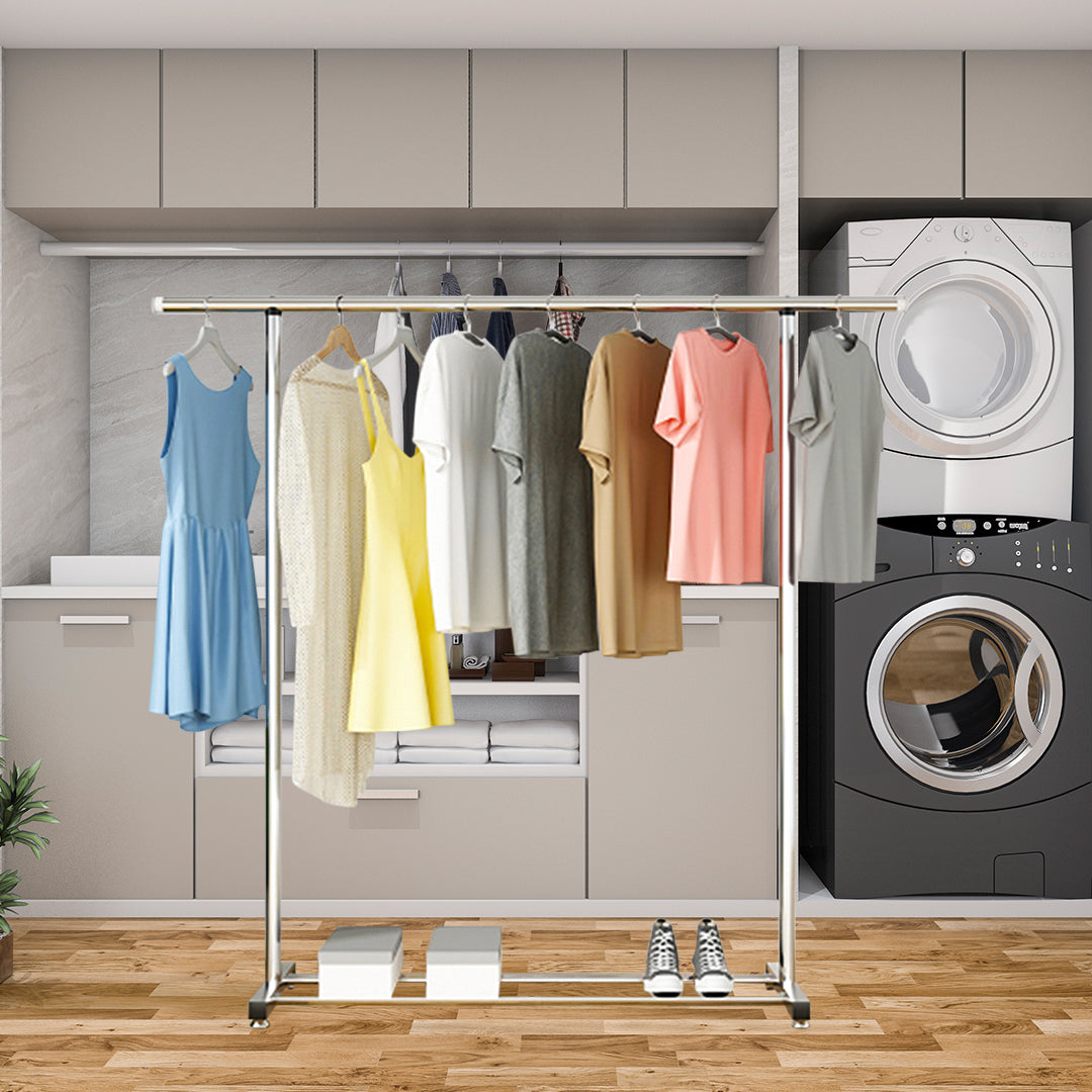 SOGA 2X 180cm Stainless Steel Floor-Standing Clothes Rack - Durable and Space-Saving Laundry Organizer