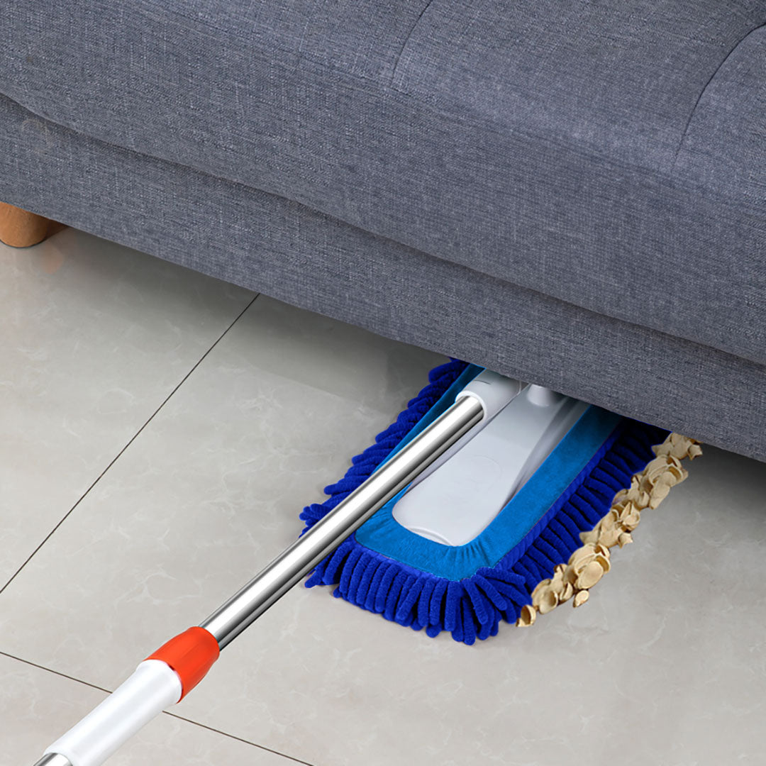 Blue Microfiber Flat Mop (2 pcs Cloth Cover)