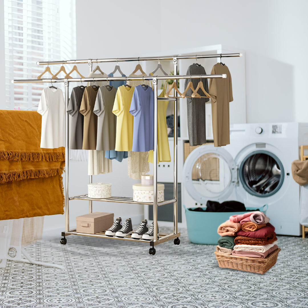 Stainless Steel Floor-Standing Clothes Rack