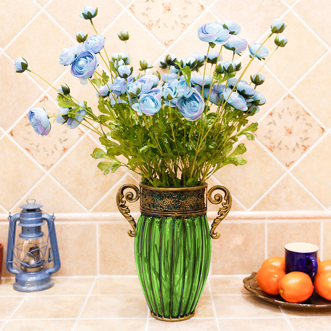 Flower Vase with Metal Handle