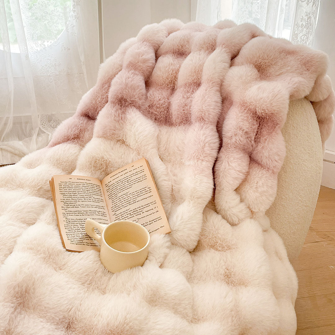 SOGA 200cm Light Pink Fur Fuzzy Super Soft and Cozy Fluffy Throw Blanket