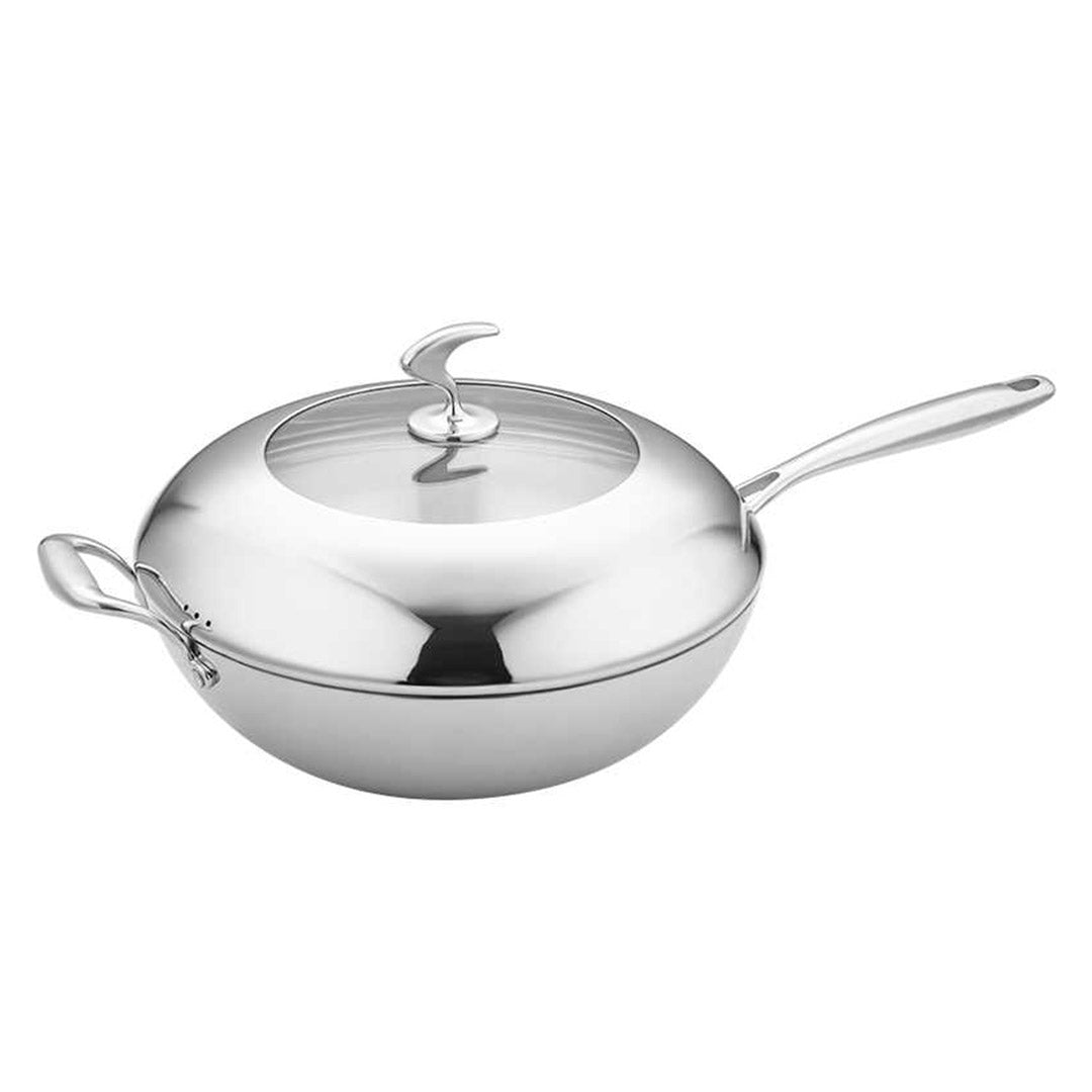 Non-Stick Frying Pan With Helper Handle And Lid