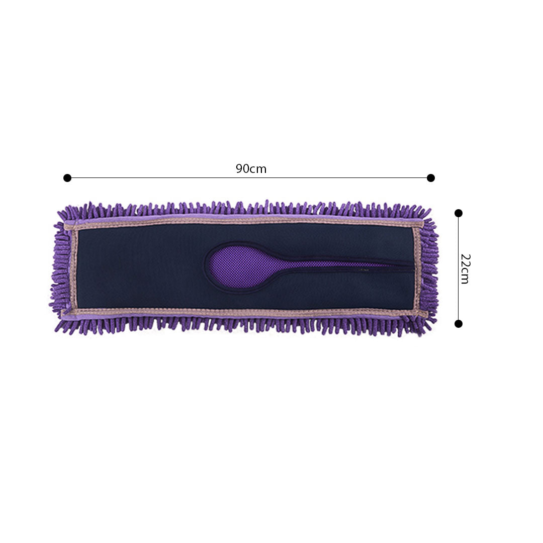 SOGA 90x22 Purple Microfiber Flat Mop Floor Cleaning Pads Rotating Dust Remover