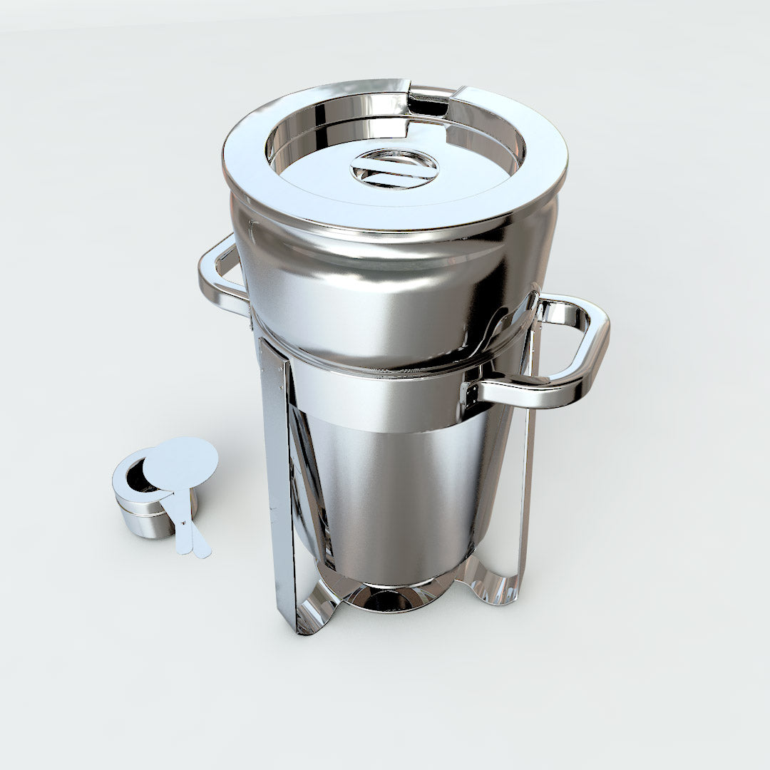 SOGA 2X 7L Round Stainless Steel Soup Warmer Marmite Chafer Full Size Catering Chafing Dish