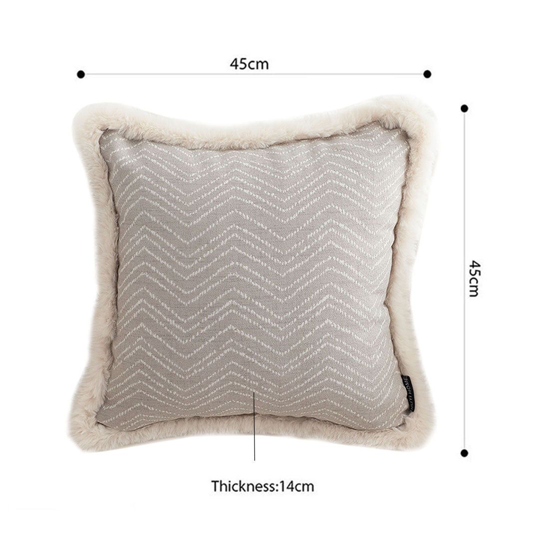 SOGA 45cm Wabi-sabi Herringbone Square Throw Pillow