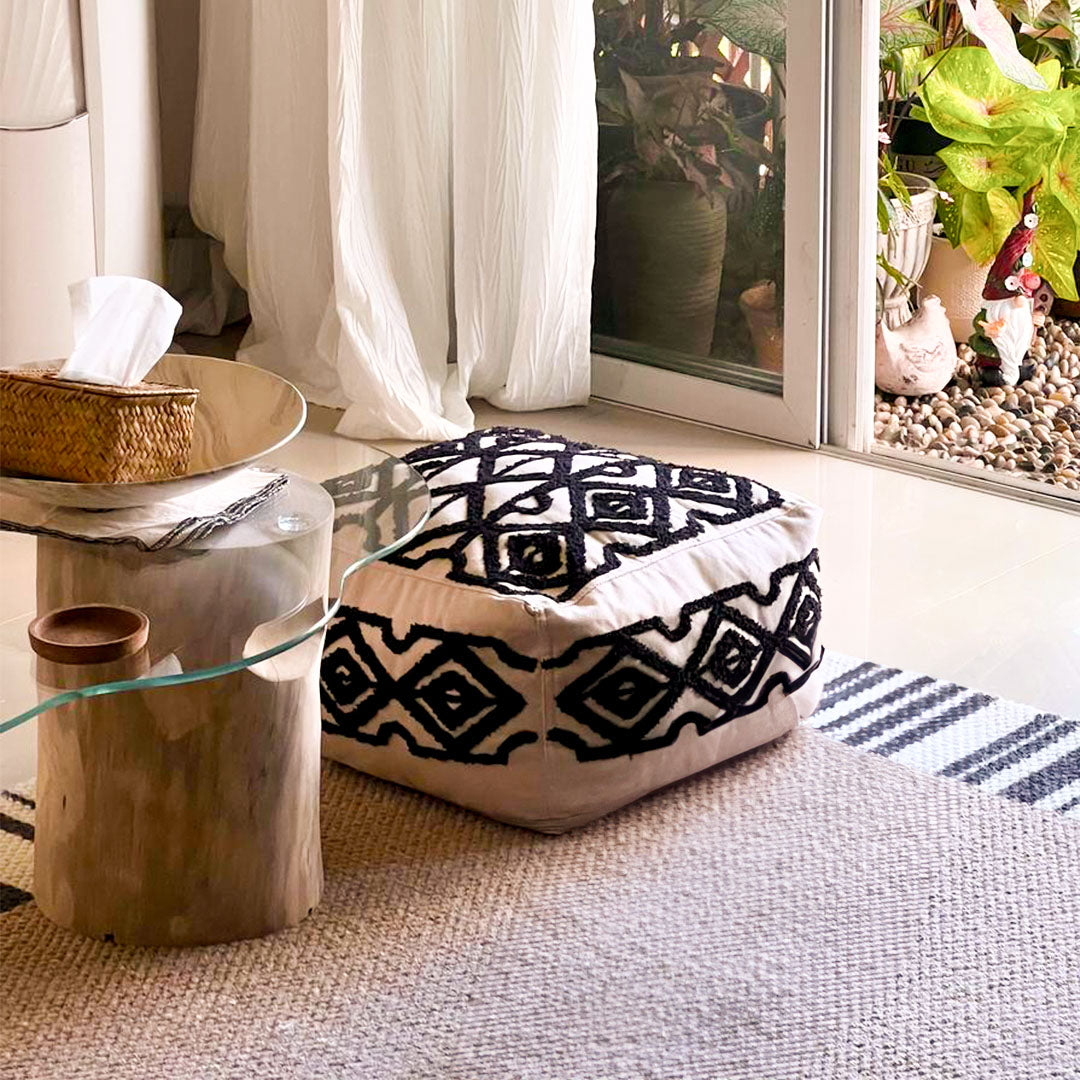 Patterned Pouffe Cushion