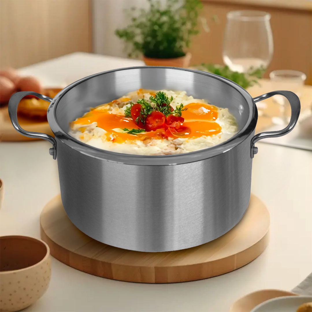 Stainless Steel Casserole With Glass Lid