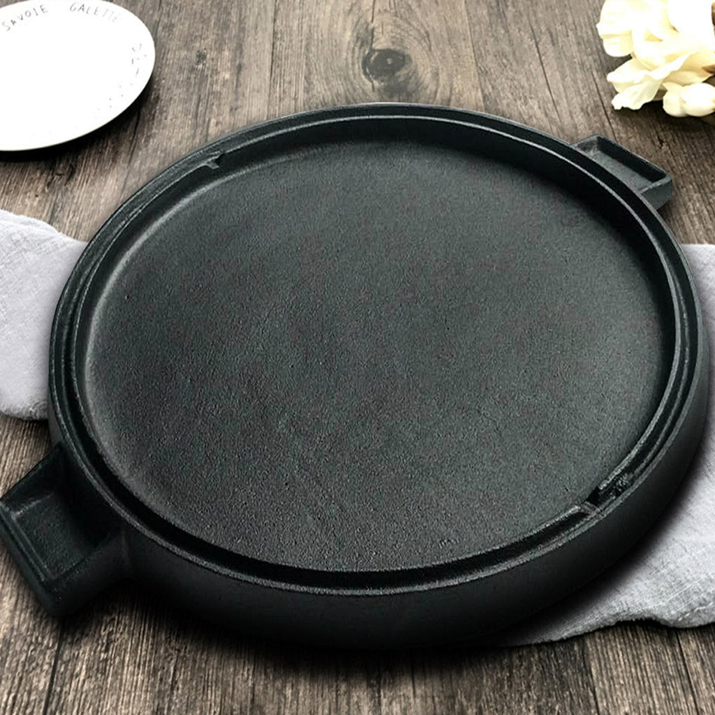 43cm Round Ribbed Frying Pan with Handle