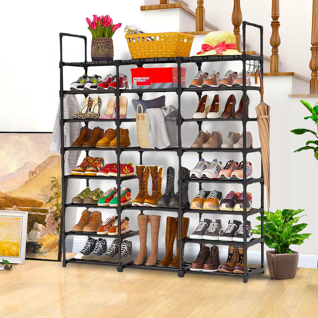 SOGA 21-Shelf Tier Shoe Storage Shelf Space-Saving Caddy Rack Organiser with Handle